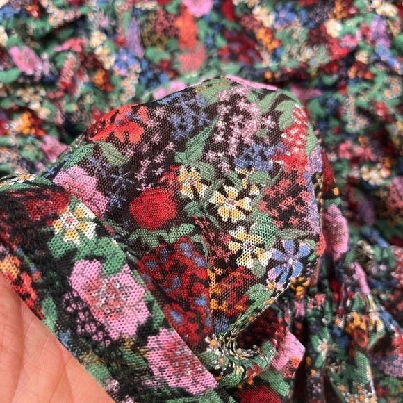 Dress Forum Floral Mini Ruched Dress With Adjustable Spaghetti Straps Size M - Picture 10 of 10